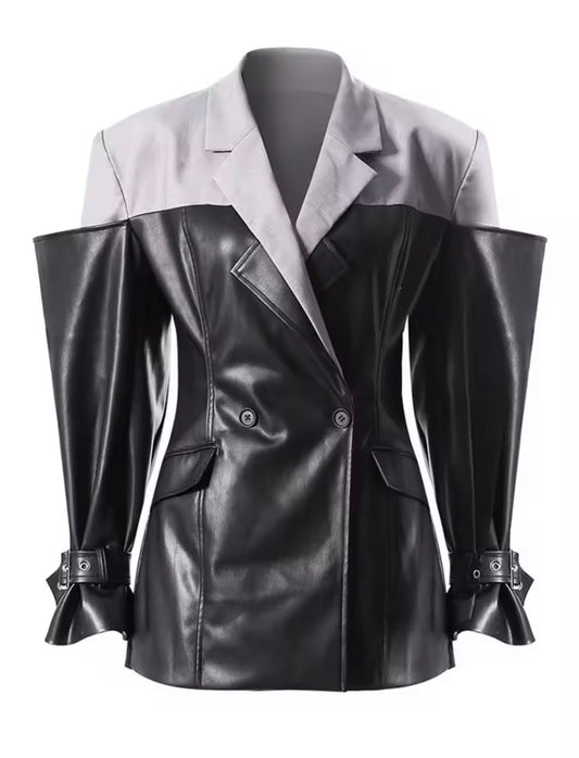 Power Play Leather Blazer (SHIP 10/26)