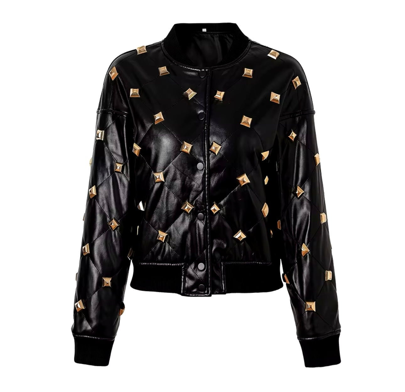 DIAMOND QUILTED PRESS STUDS JACKET