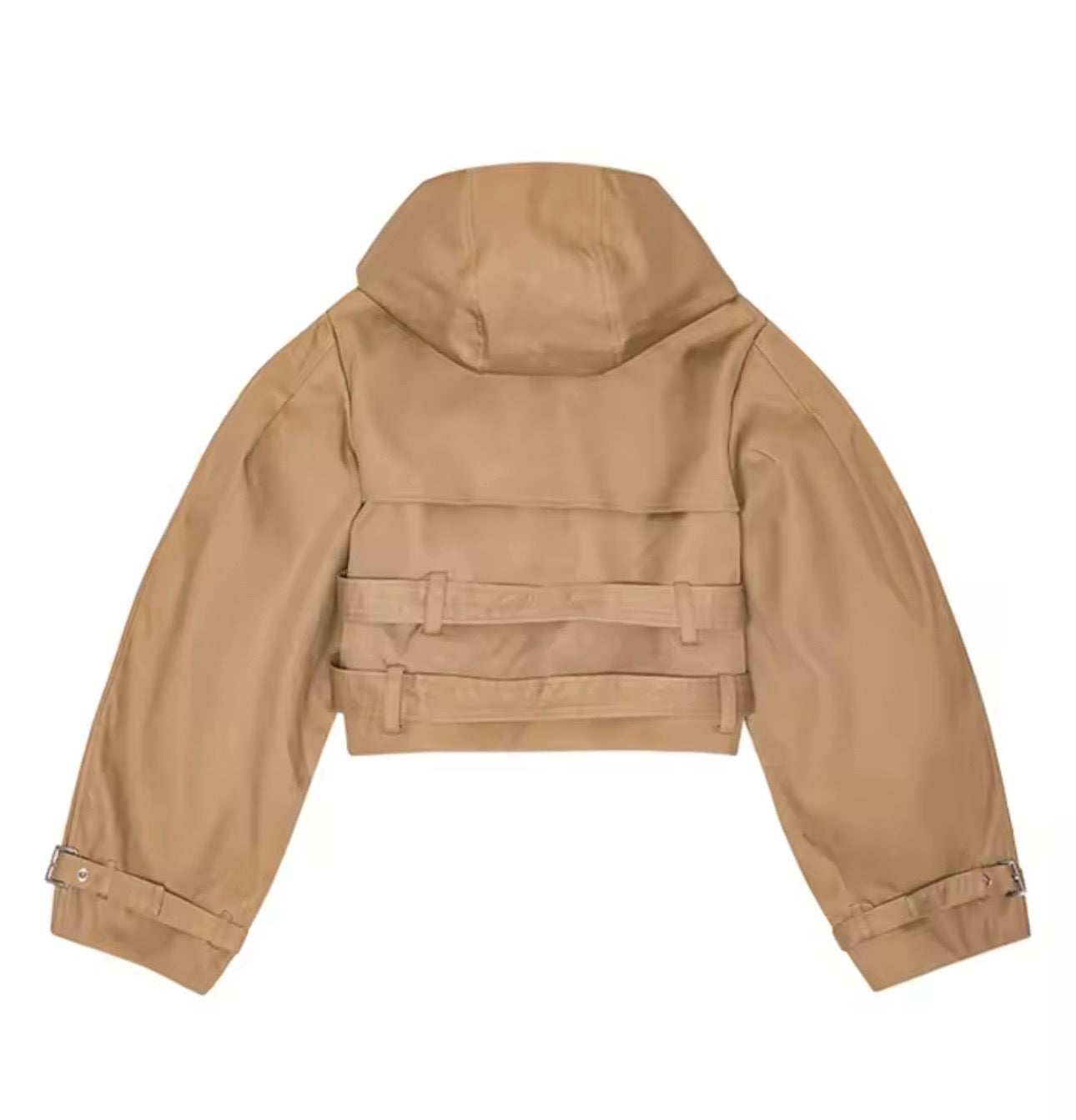Camel Trench Jacket Crop