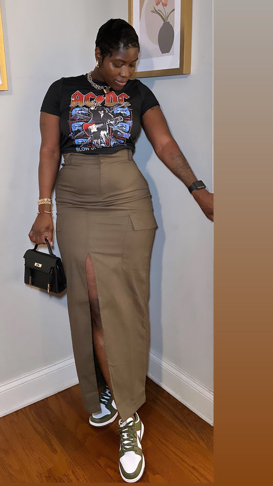 Maxi Cargo Long Skirt