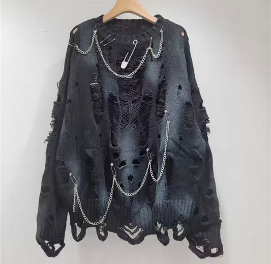 Bad Influence Distressed Sweater