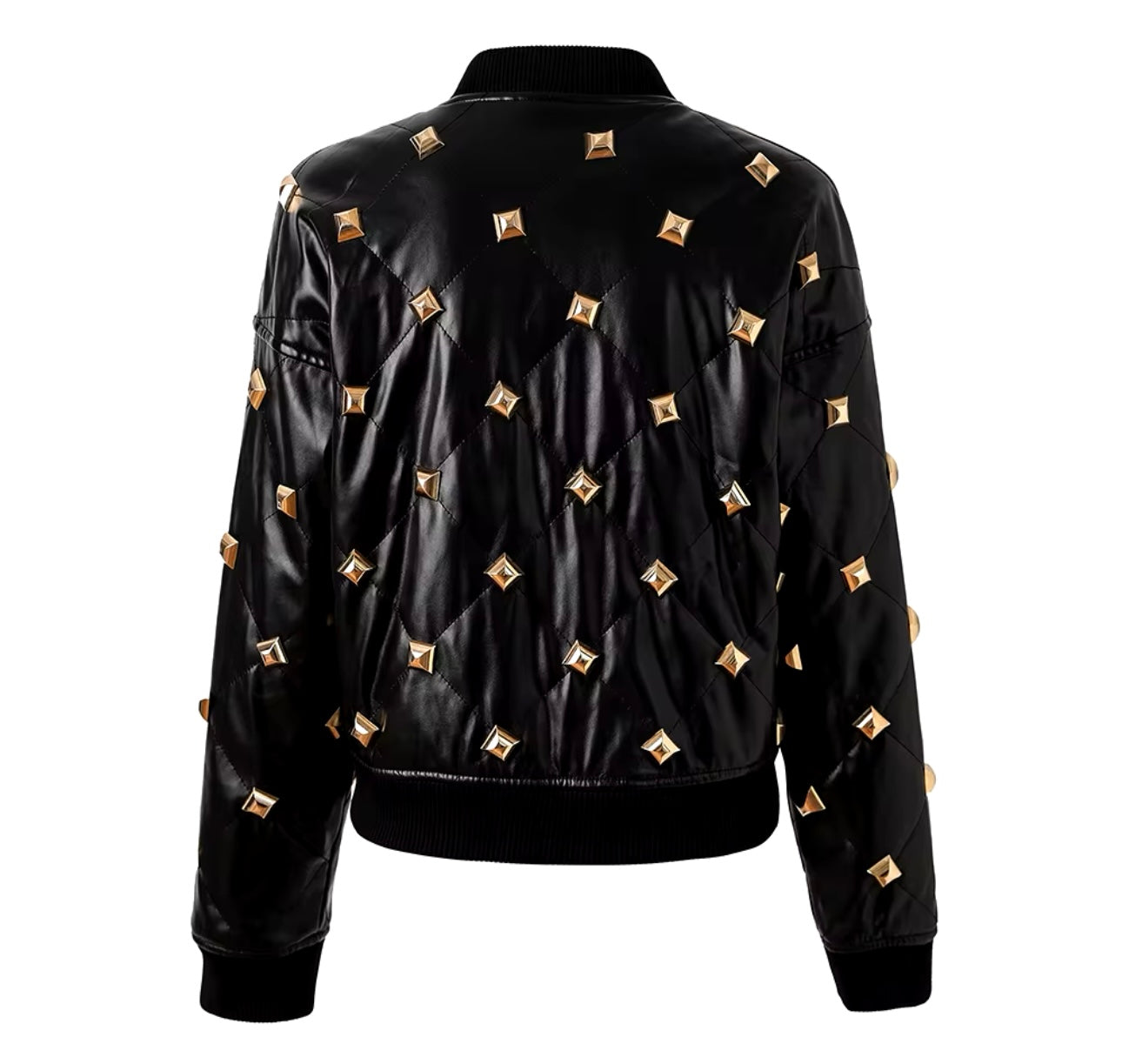DIAMOND QUILTED PRESS STUDS JACKET