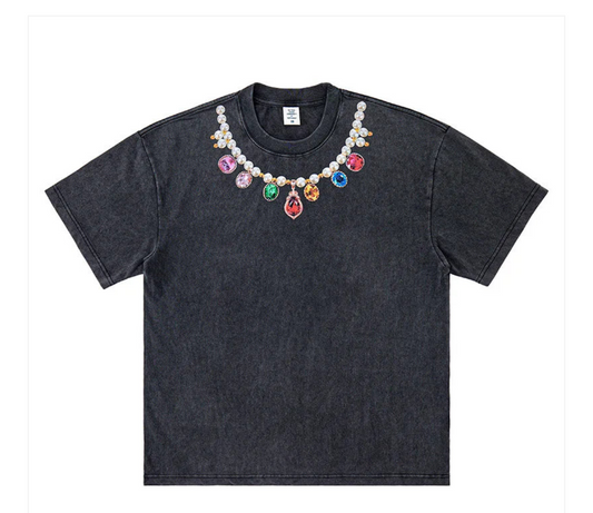 Jeweled Collar Tee