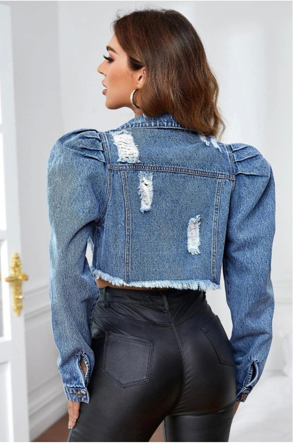 Denim puffer