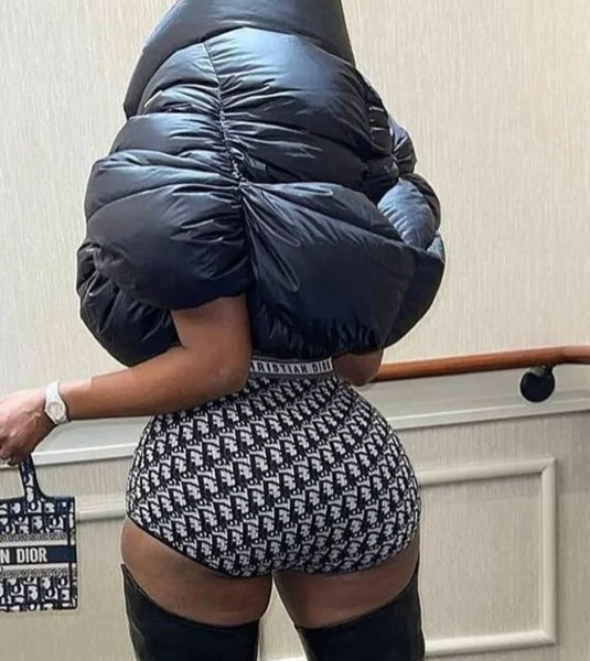 COTTON PADDED PUFFER NAVY COAT