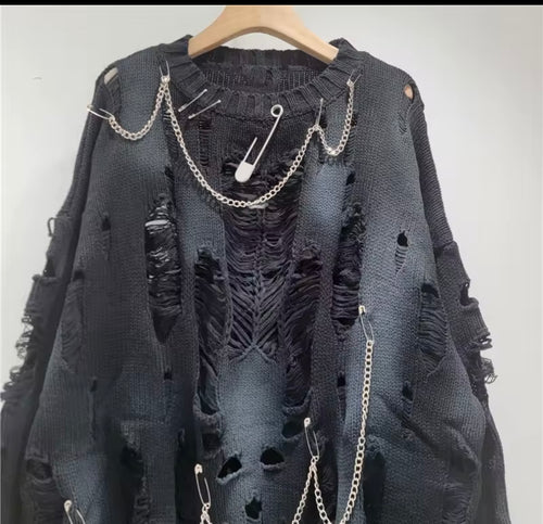 Bad Influence Distressed Sweater