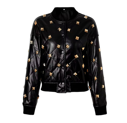 DIAMOND QUILTED PRESS STUDS JACKET