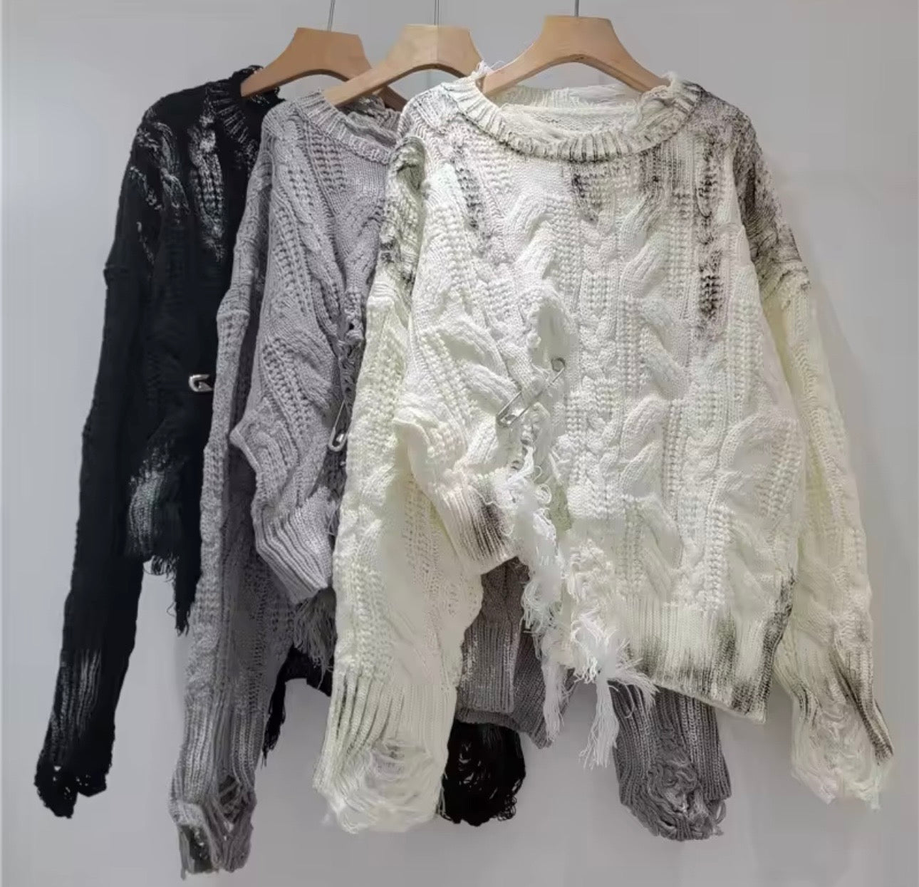 Shredded Chic Distressed Knit Sweater