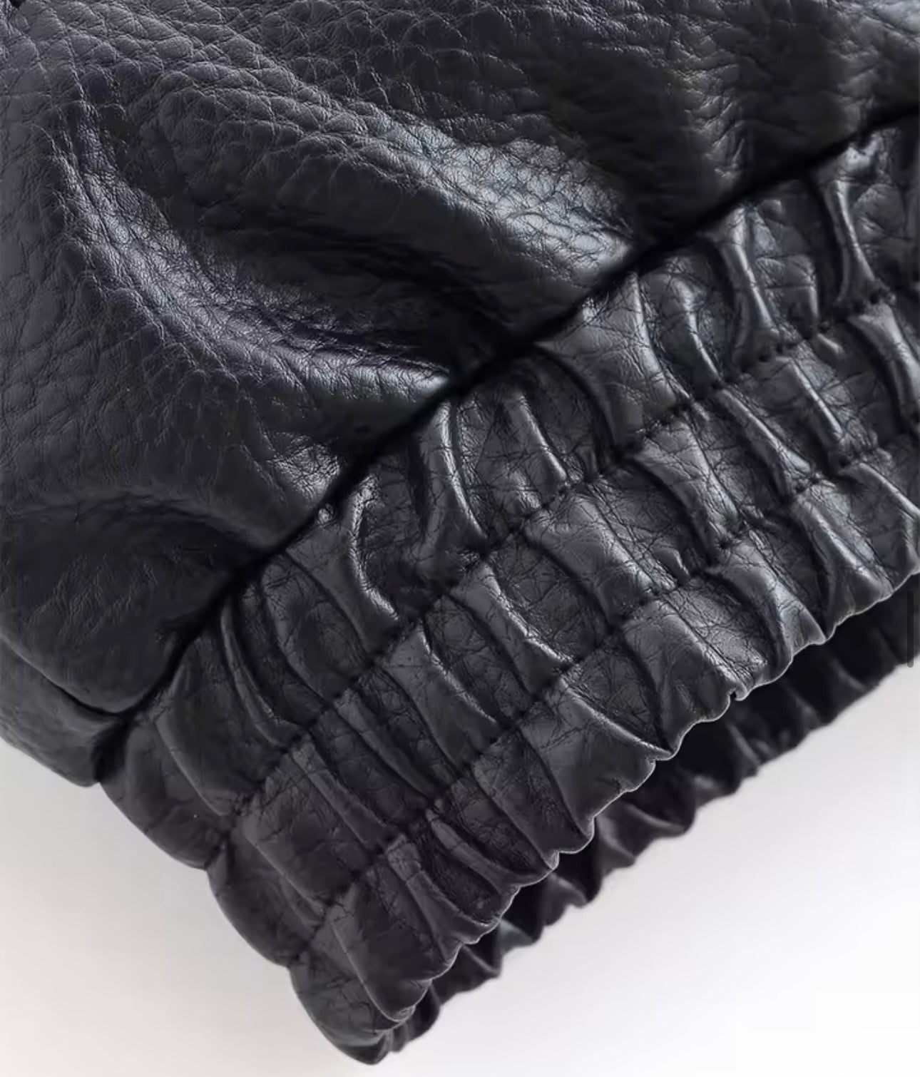 Faux leather button-up jacket