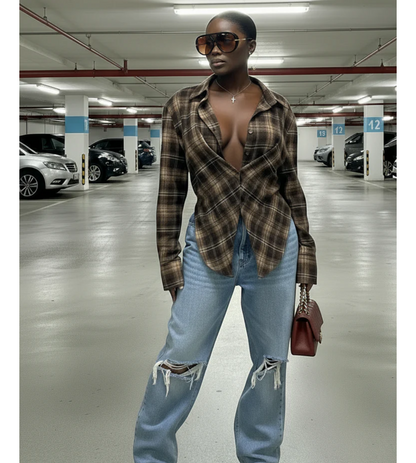 CITY STREETS FLANNEL TOP