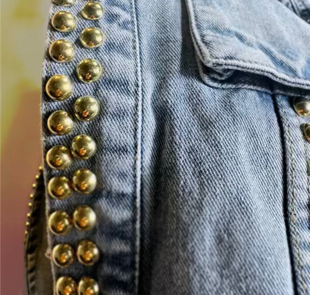 Heartthrob Studded Denim Jacket