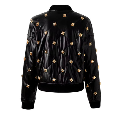 DIAMOND QUILTED PRESS STUDS JACKET