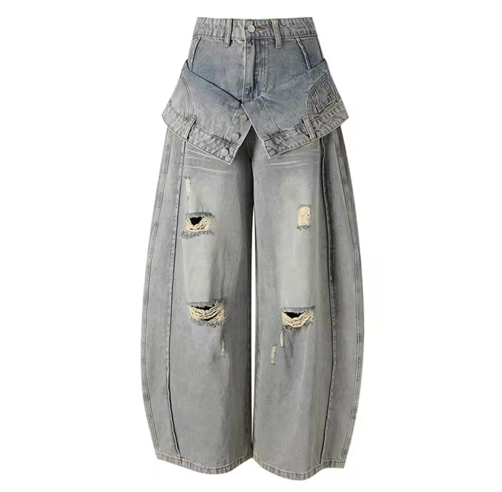 Double Take Cargo Wide-Leg Jeans