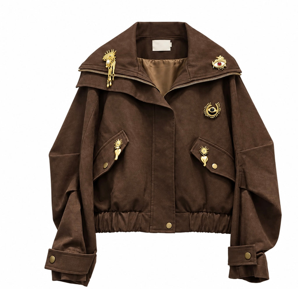 The Mocha Muse Embellished Jacket