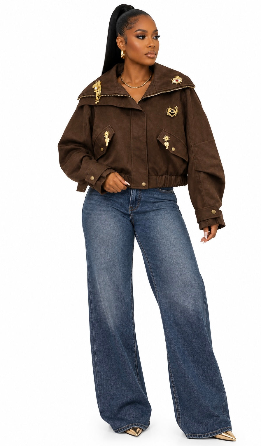 The Mocha Muse Embellished Jacket