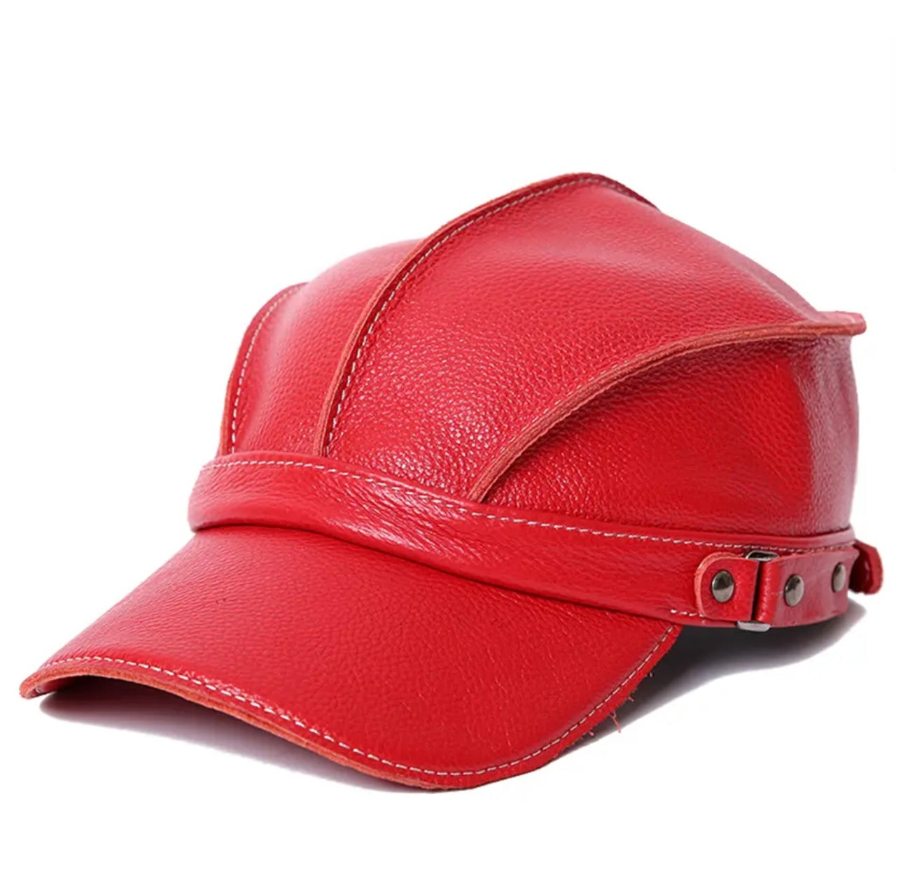 Red leather Hat