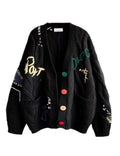 Graphic black cardigan