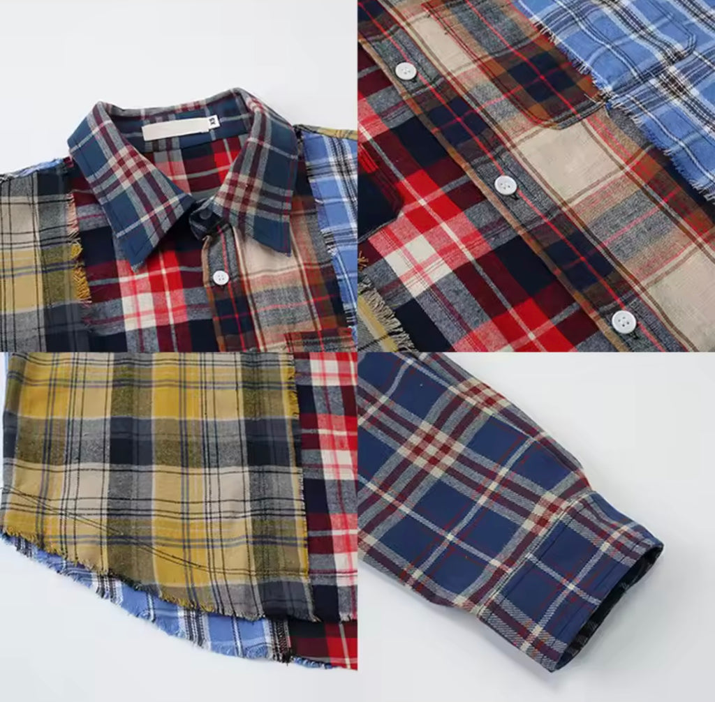 The Patchwork Plaid Oversized Shirt