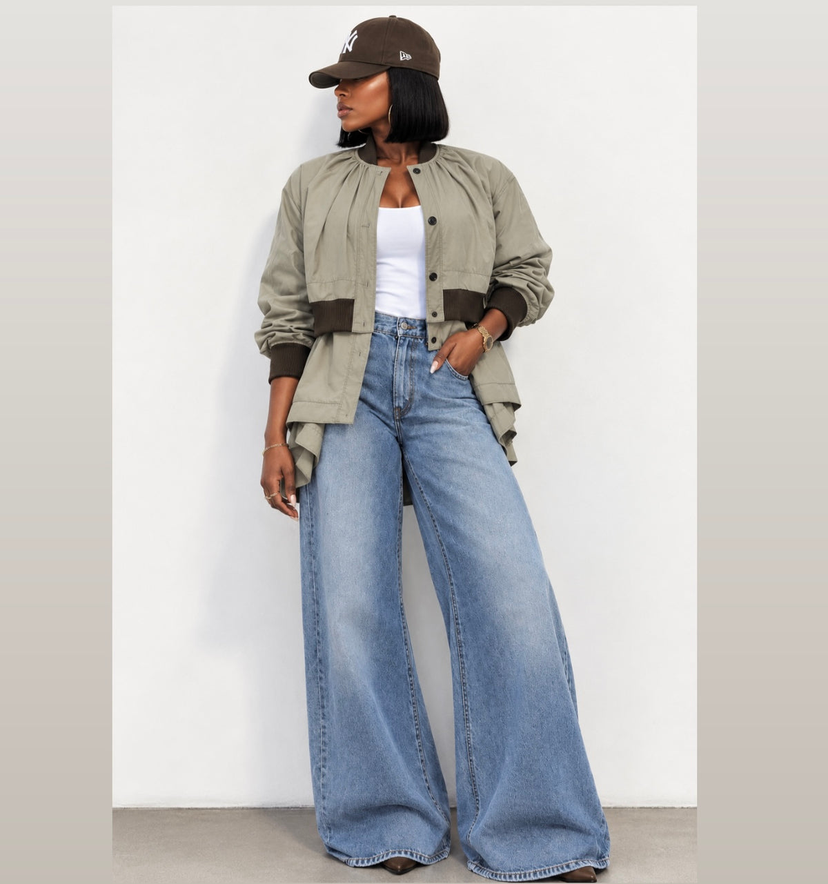 Pleated Bomber Jacket