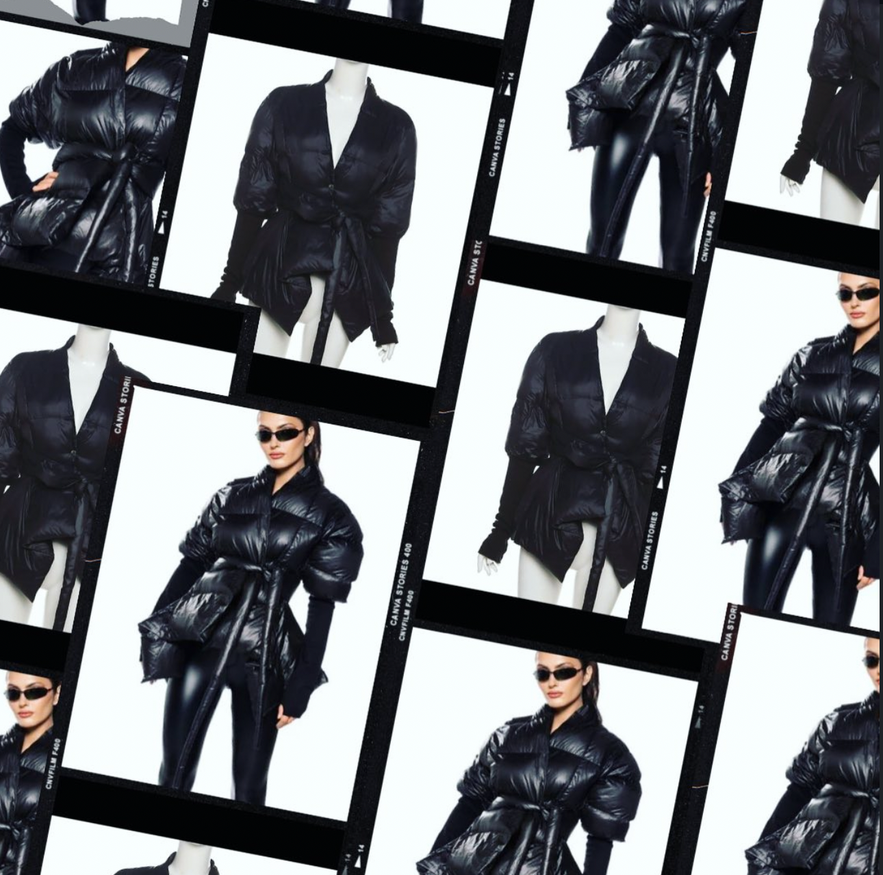 Peplum belted puffer jacket