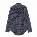Draped Plaid Shirt