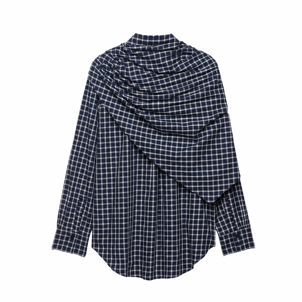 Draped Plaid Shirt