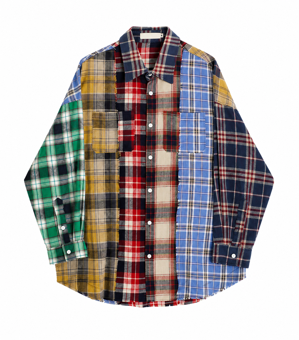 The Patchwork Plaid Oversized Shirt
