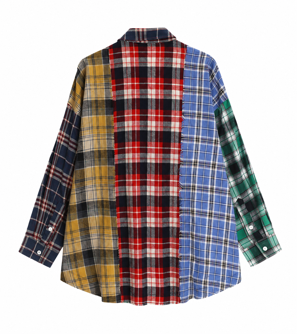 The Patchwork Plaid Oversized Shirt