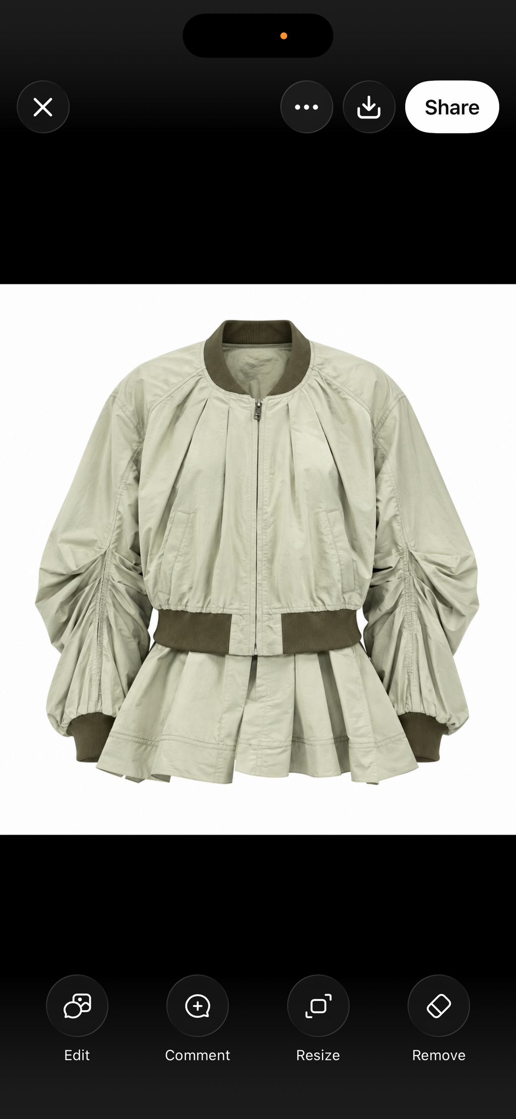 Pleated Bomber Jacket