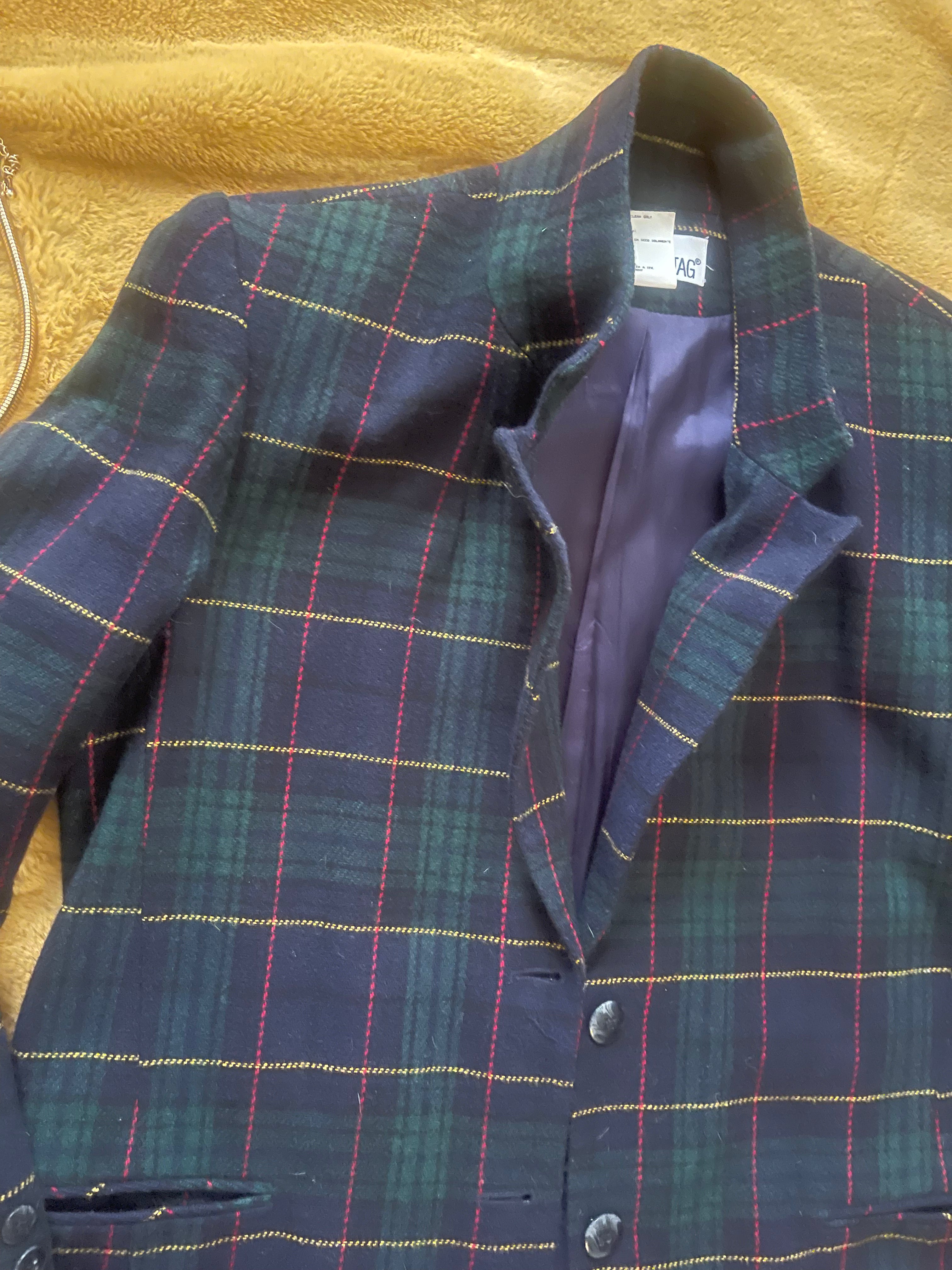 PLAID PRINT BLAZER