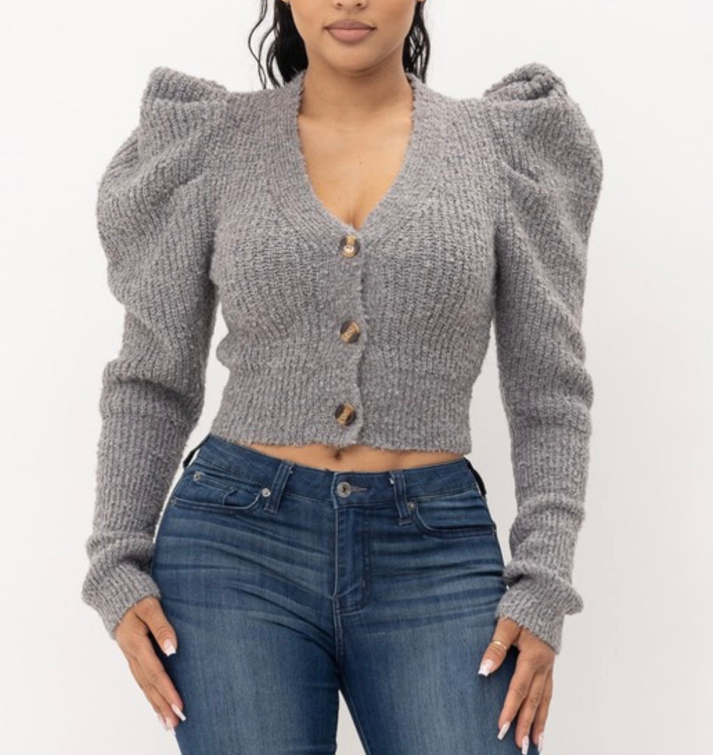 Power Puff Crop Sweater