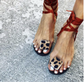 Cheetah strap up sandals