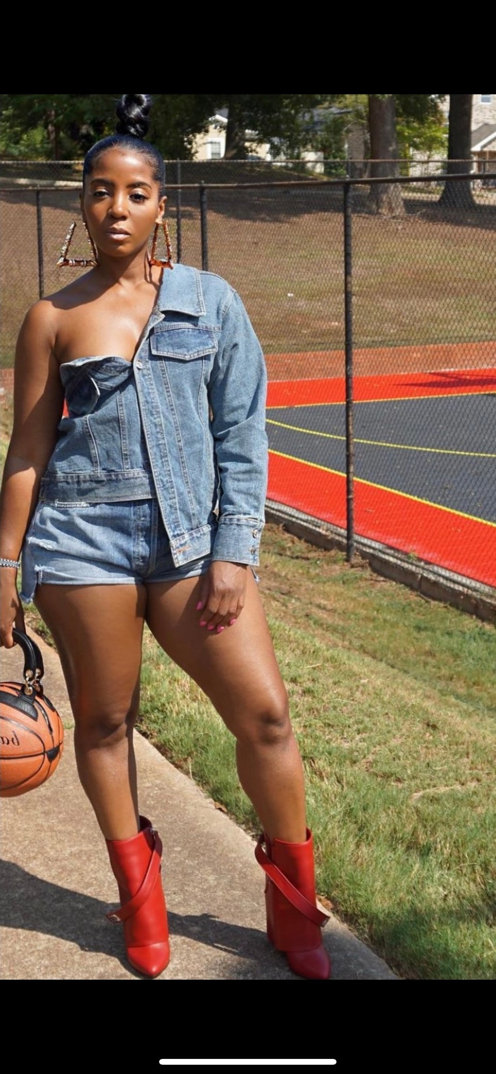 Split denim jacket