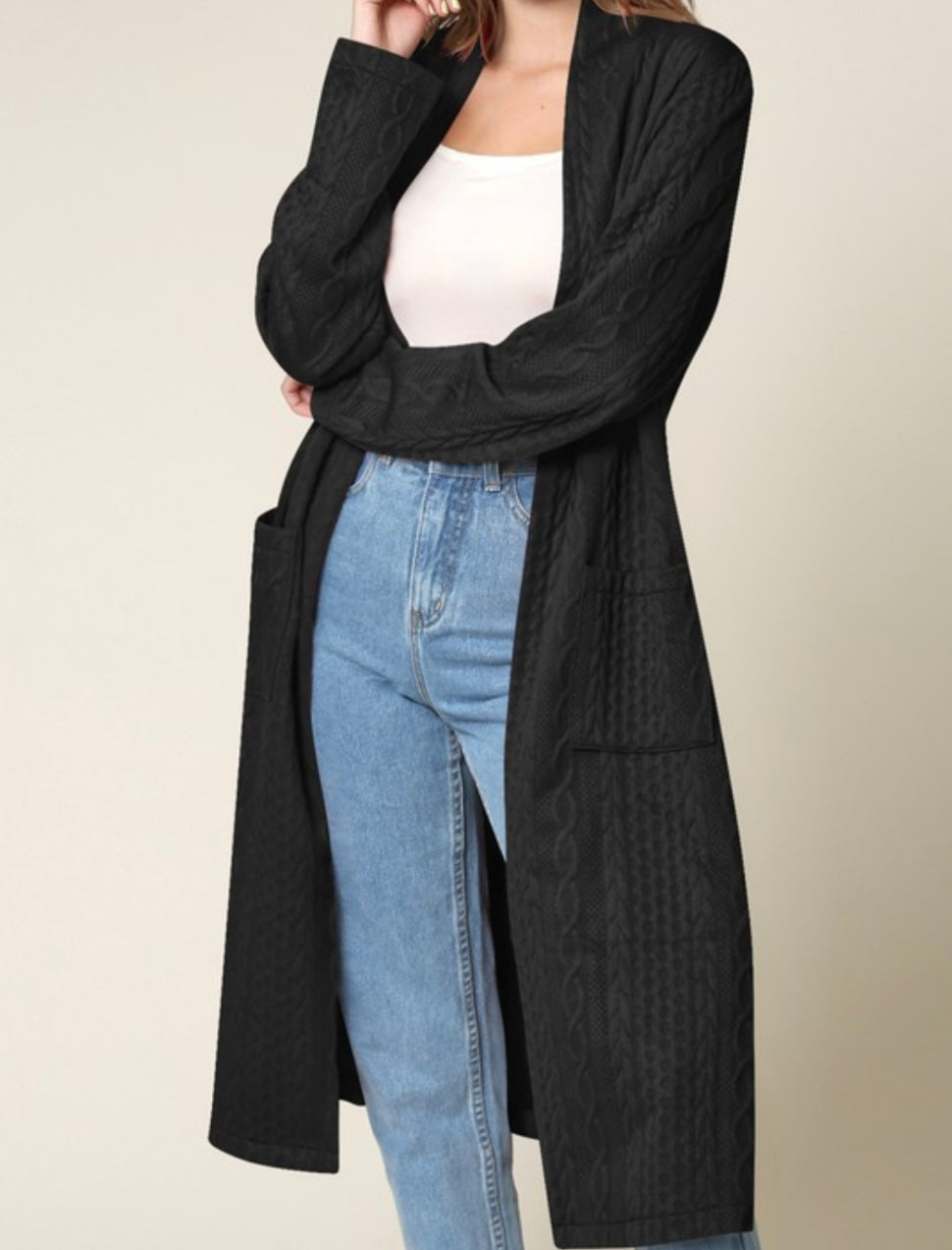 The cardigan is