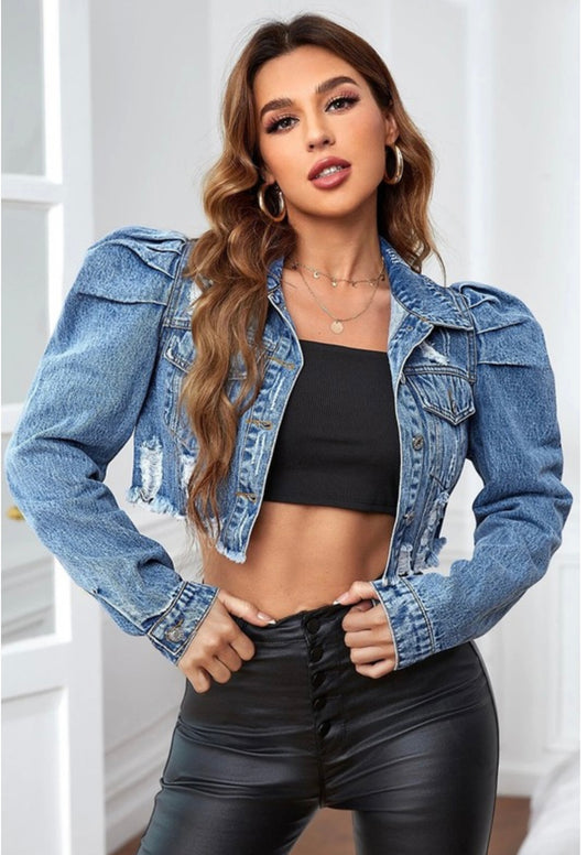 Denim puffer