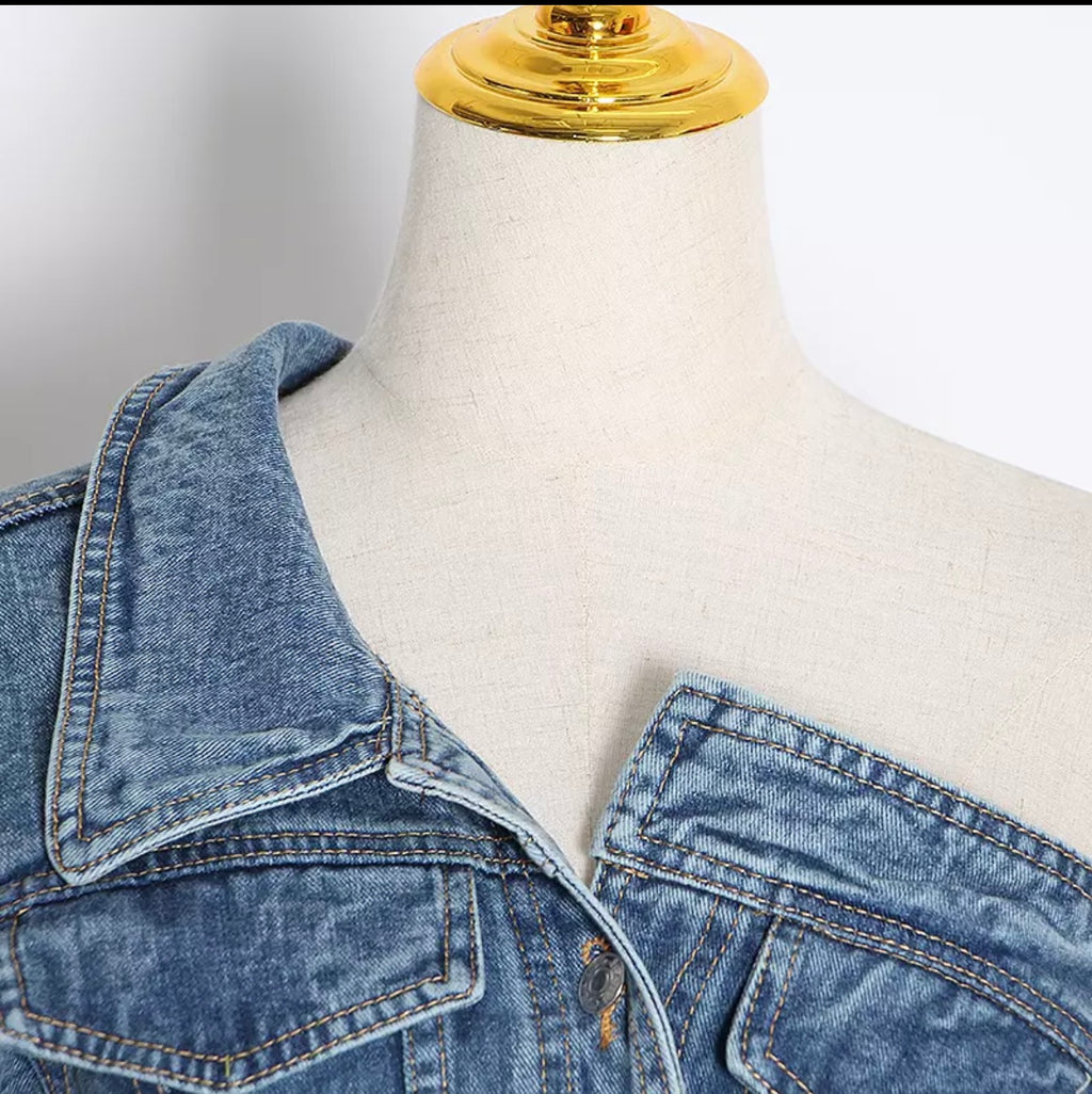 Split denim jacket