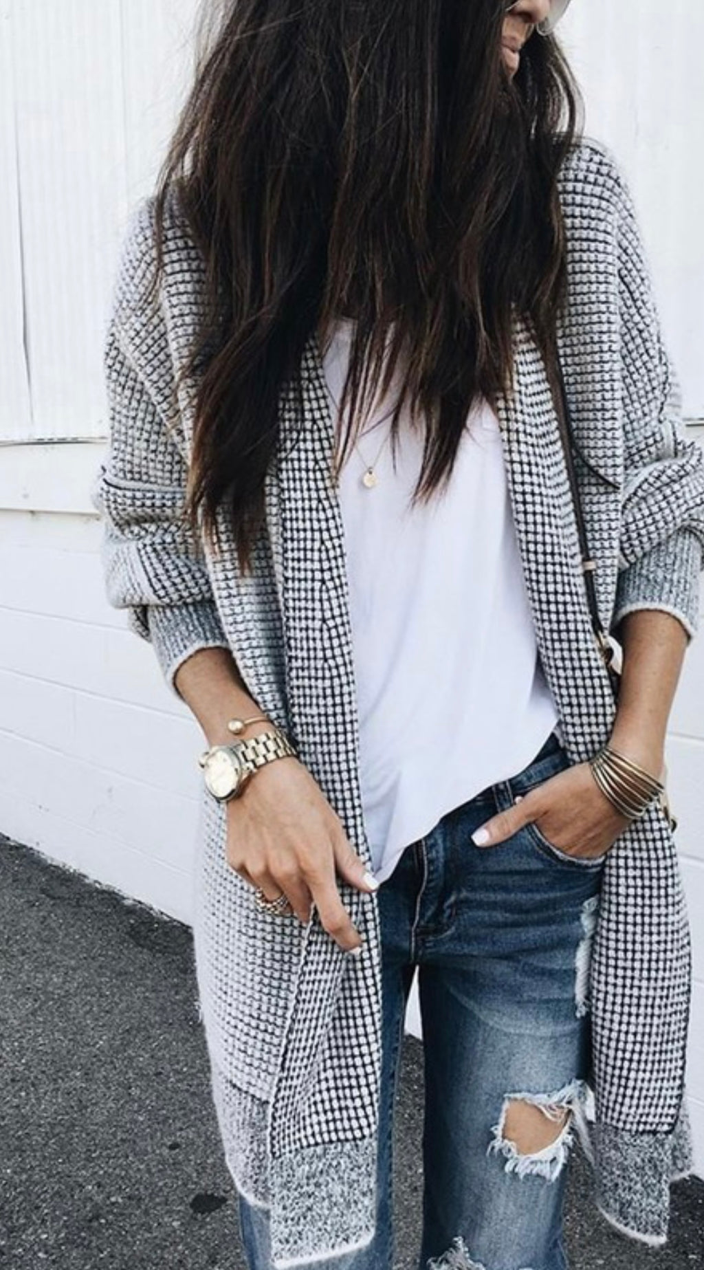 Grey cardigan