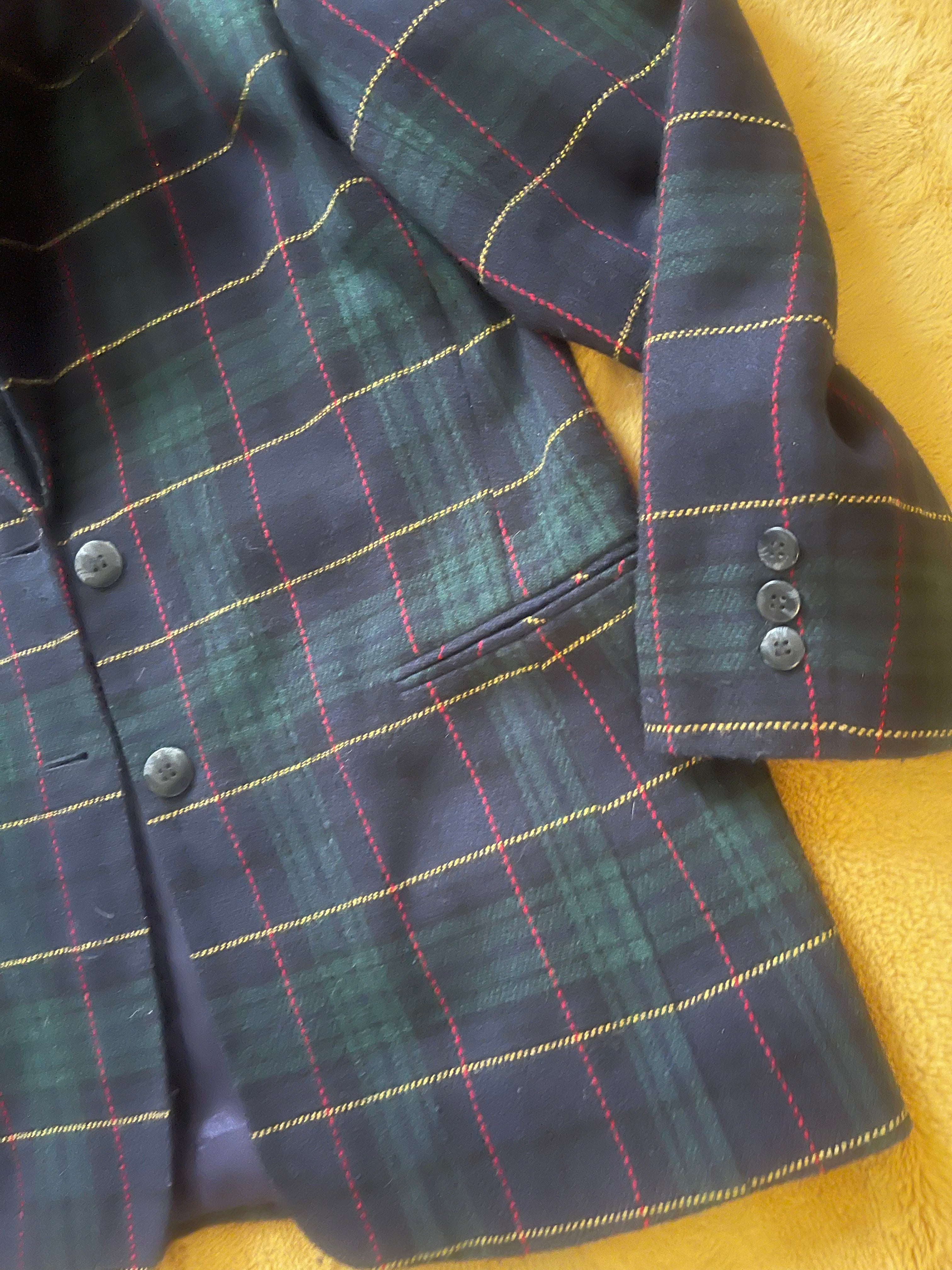 PLAID PRINT BLAZER